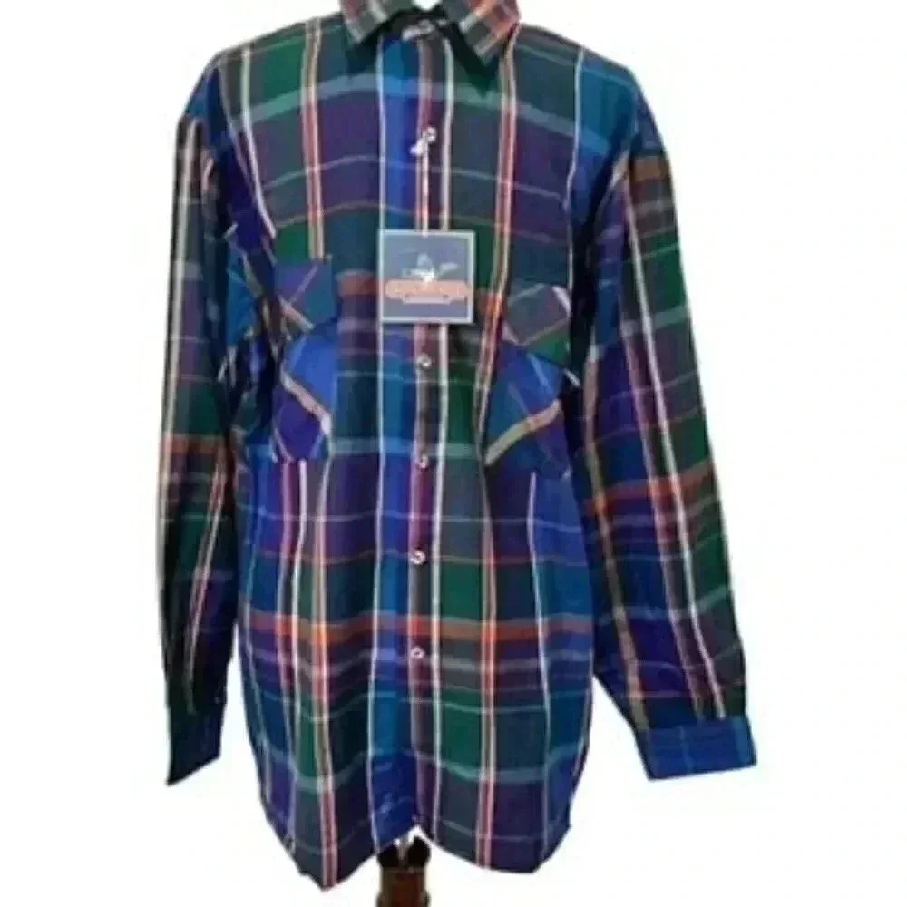 Vintage NWT Backpacker Sportswear‎ Plaid Long Sleeve Shirt Men’s Sz Medium